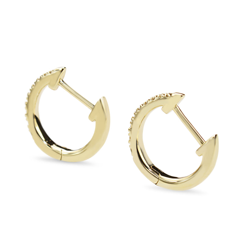 9ct Yellow Gold Graduated Diamond Hoop Earrings