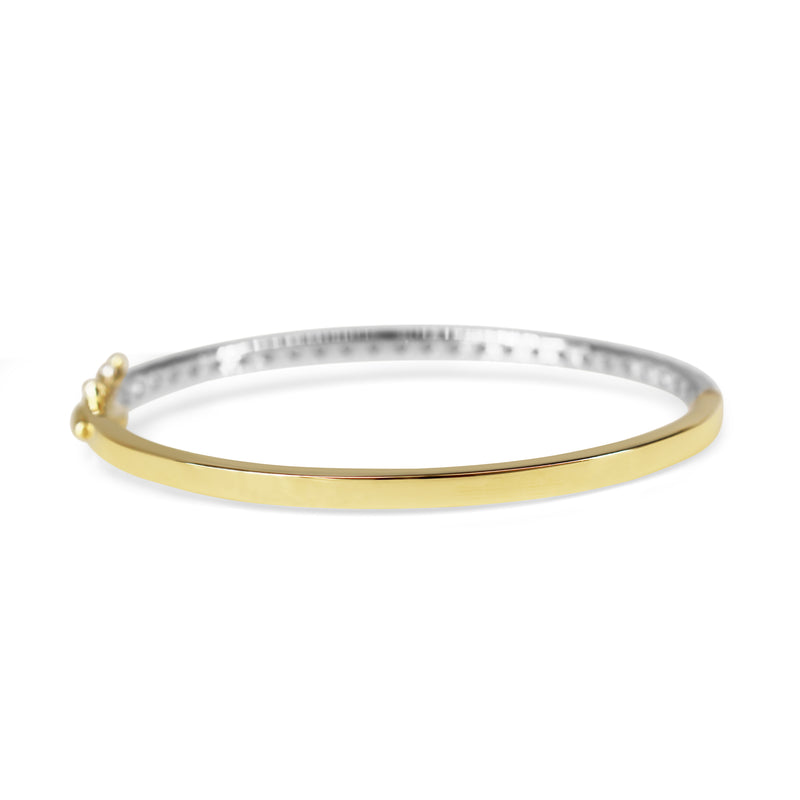 9ct Yellow and White Gold 3.05ct Hinged Diamond Bangle