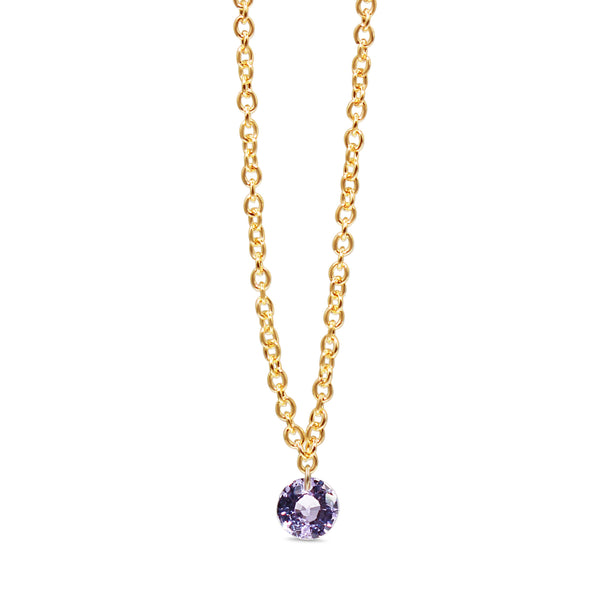 9ct Yellow Gold Purple Sapphire Fine Necklace