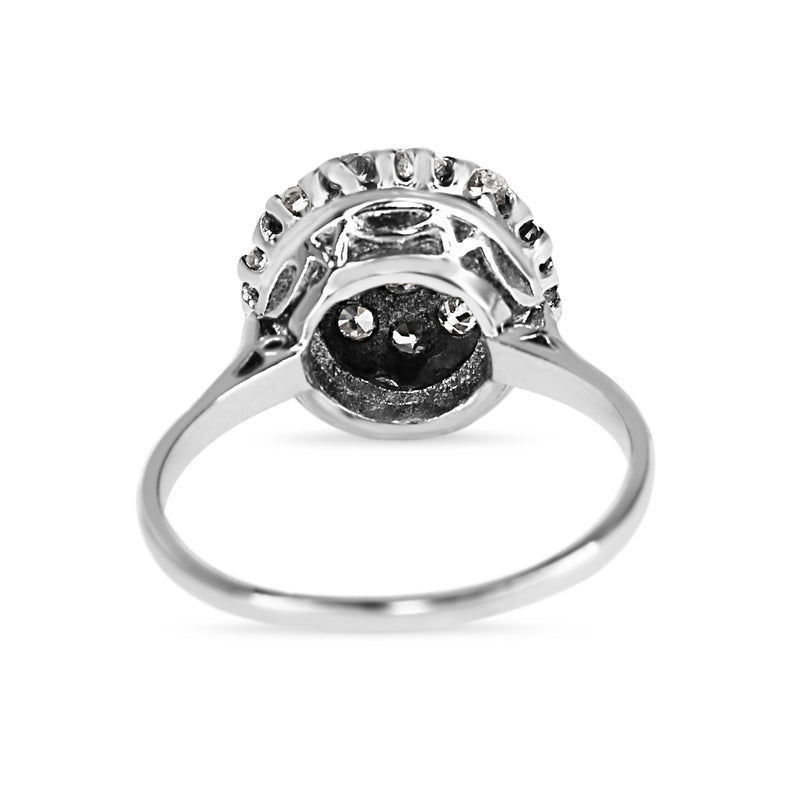 18ct White Gold Antique Diamond Cluster Ring