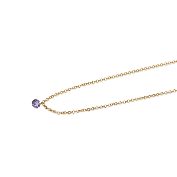 9ct Yellow Gold Purple Sapphire Fine Necklace