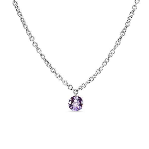 9ct White Gold Purple Sapphire Fine Necklace