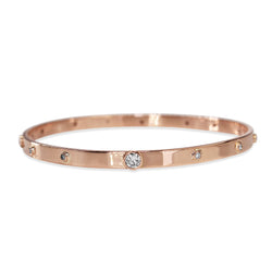 9ct Rose Gold Solid Diamond Bangle