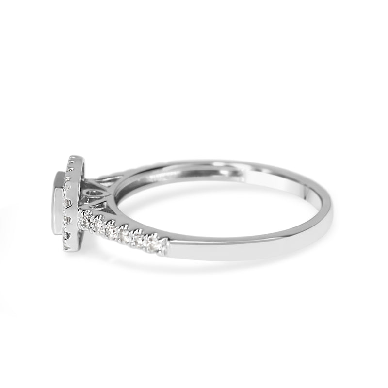 9ct White Gold Diamond Halo Cluster Ring