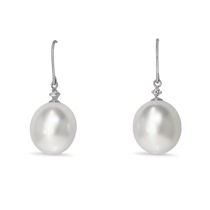 18ct White Gold 14mm South Sea Pearl Earrings
