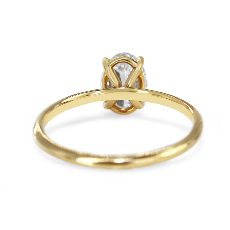 18ct Yellow Gold Oval Solitaire Diamond Ring