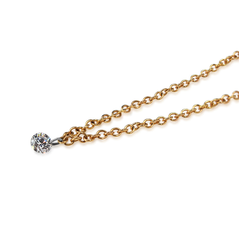 9ct Yellow Gold Fine Solitaire Diamond Necklace