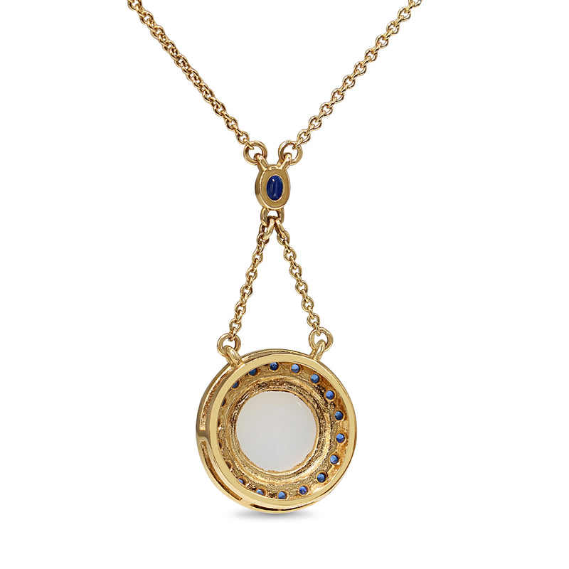 9ct Yellow Gold Sapphire and Moonstone Necklace