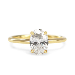 18ct Yellow Gold Oval Solitaire Diamond Ring