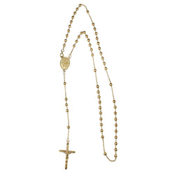 9ct Yellow Gold Rosary Bead Necklace with Crucifix