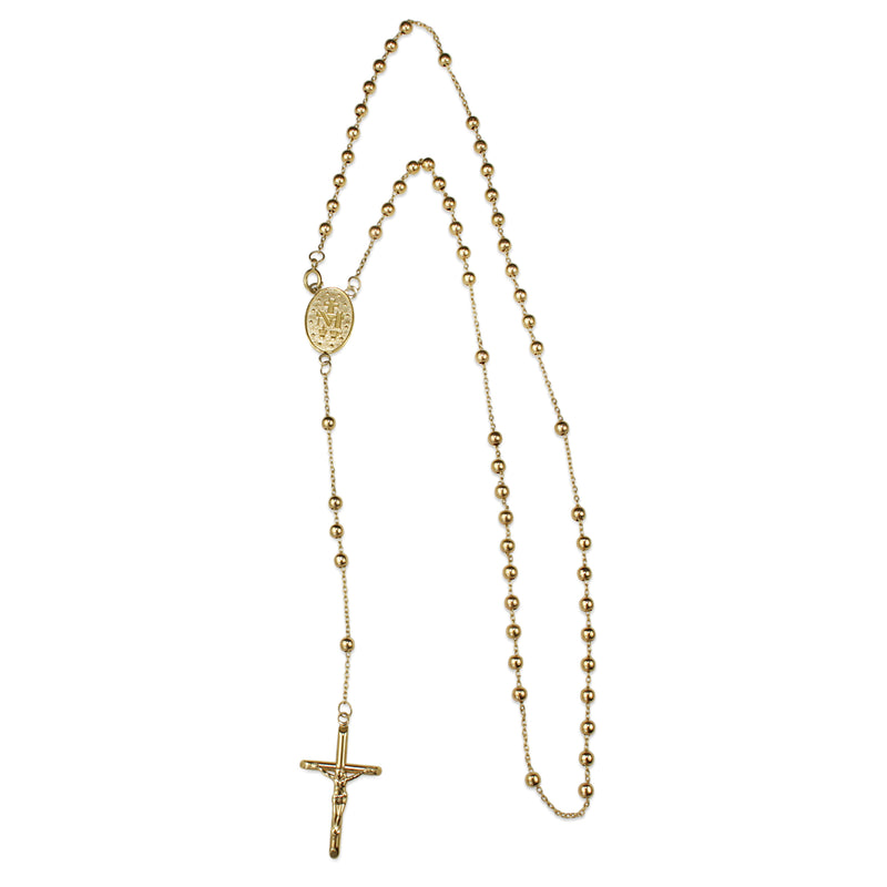 Gold plated tri color rosary – Hl Salon Shop