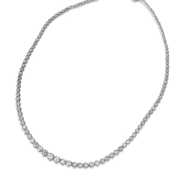 18ct White Gold Diamond Tennis Necklace