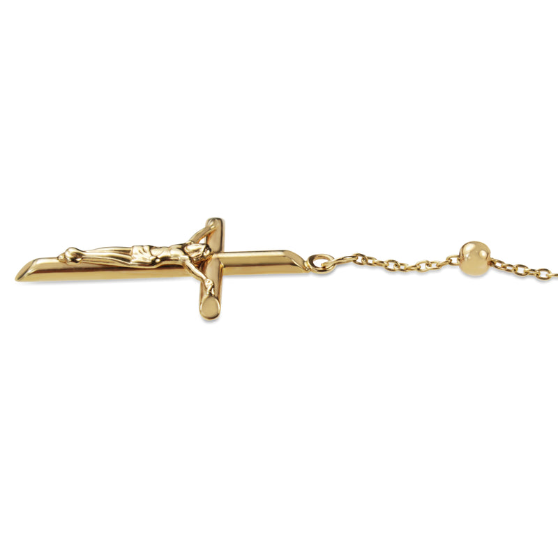 9ct Yellow Gold Rosary Bead Necklace with Crucifix