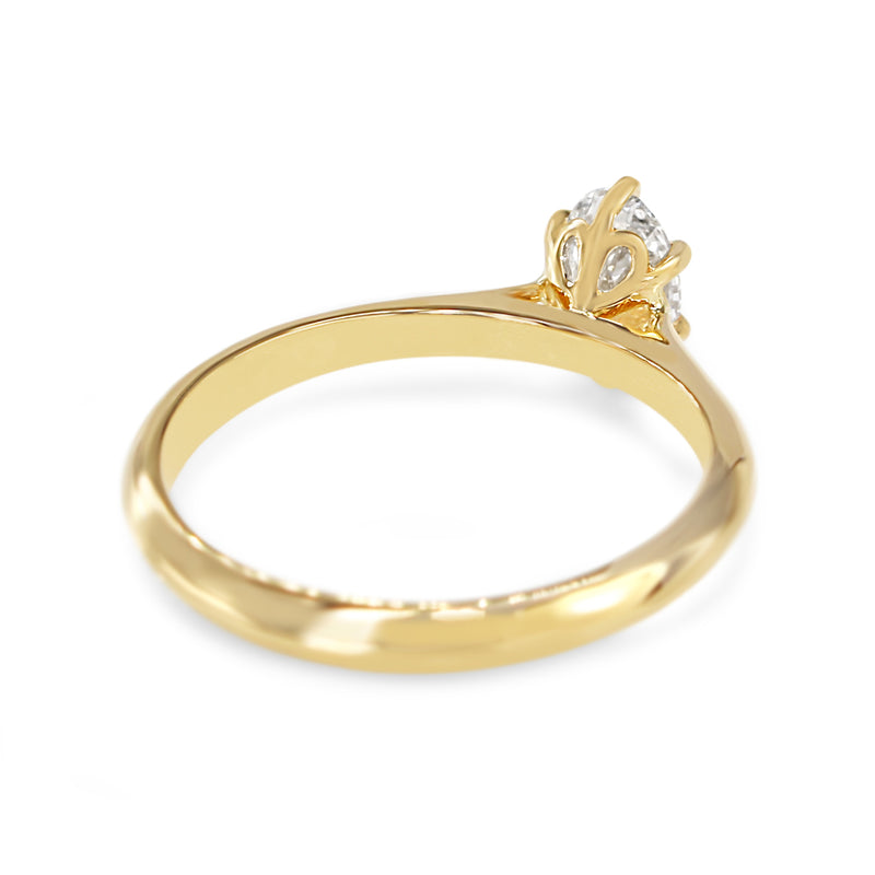 18ct Yellow Gold Oval Diamond Solitaire Ring