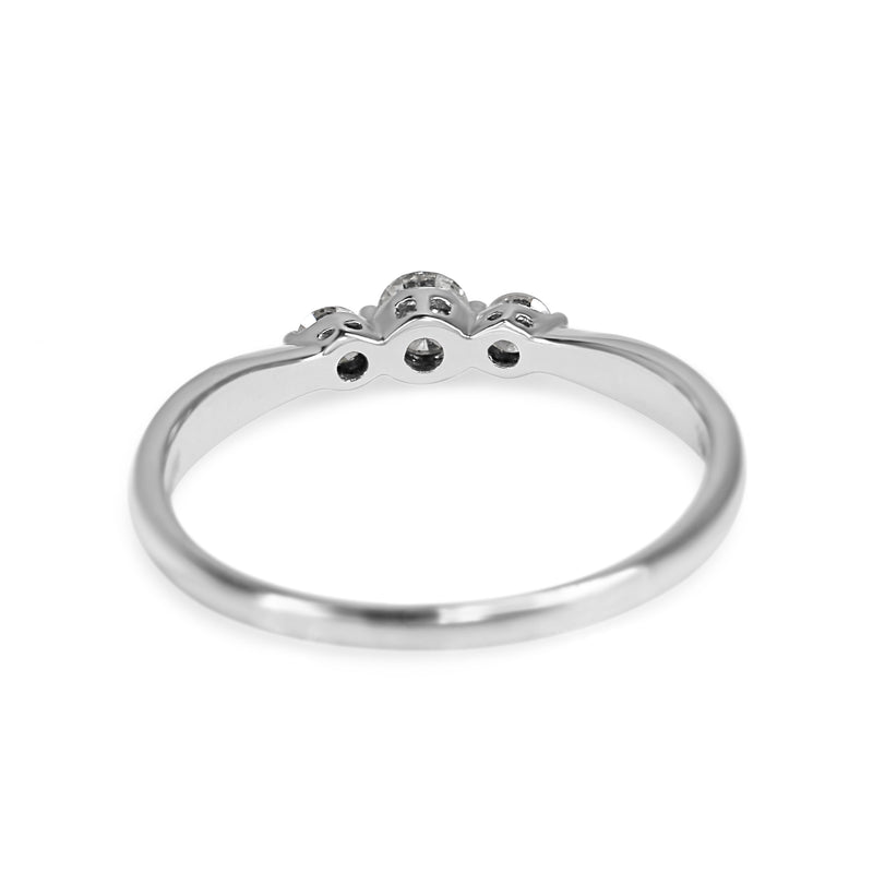 10ct White Gold Fine 3 Stone Diamond Ring