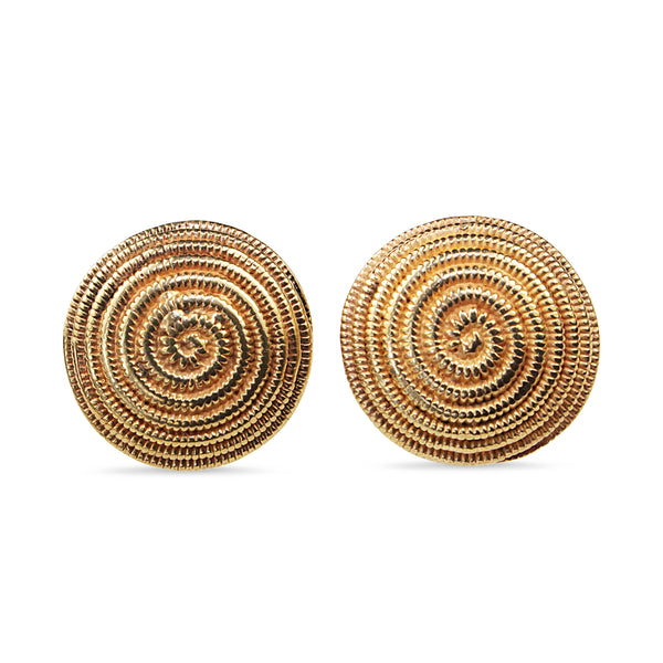 9ct Yellow Gold Vintage Swirl Earrings
