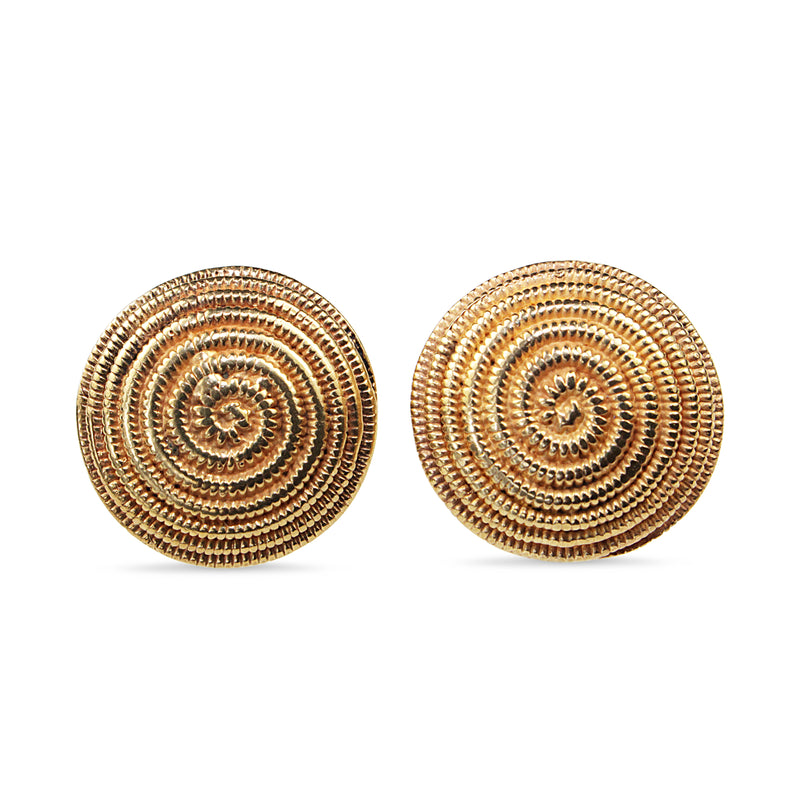 9ct Yellow Gold Vintage Swirl Earrings