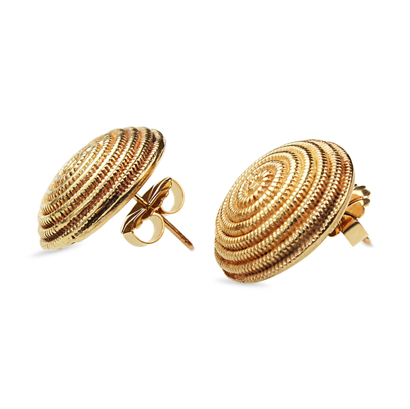 9ct Yellow Gold Vintage Swirl Earrings