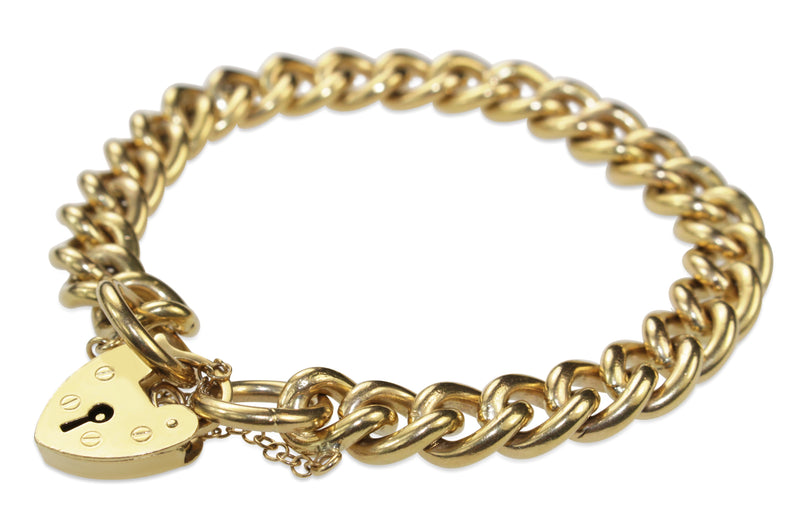 18ct Yellow Gold Solid Curb Link Bracelet