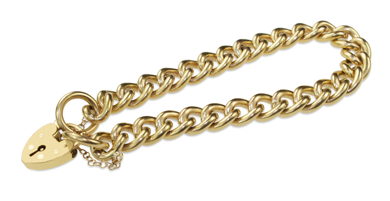 18ct Yellow Gold Solid Curb Link Bracelet