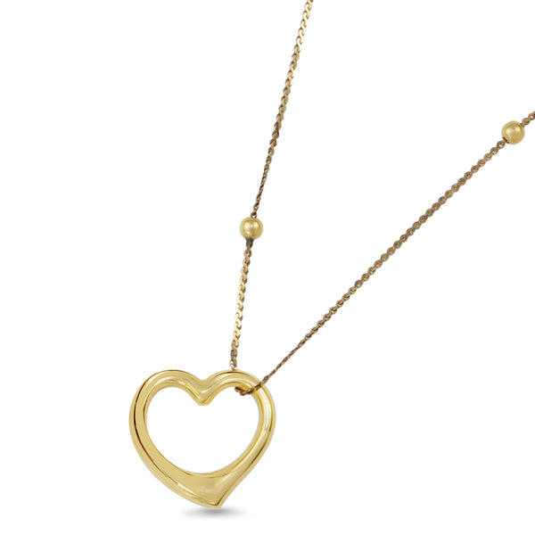 14ct and 10ct Yellow Gold Tilted Heart Necklace