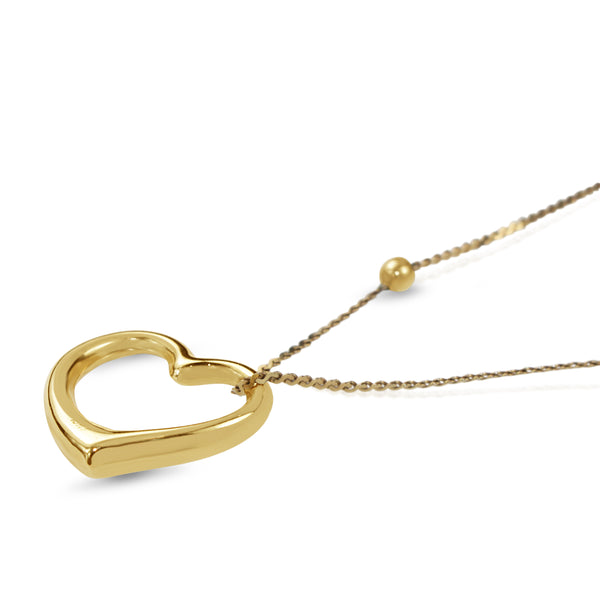 14ct and 10ct Yellow Gold Tilted Heart Necklace