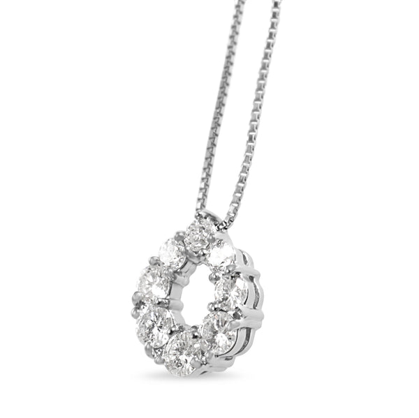 Platinum Diamond Pear Shaped Necklace
