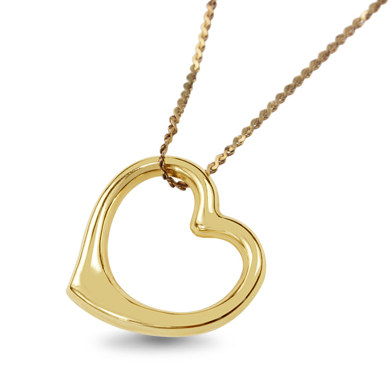 14ct and 10ct Yellow Gold Tilted Heart Necklace