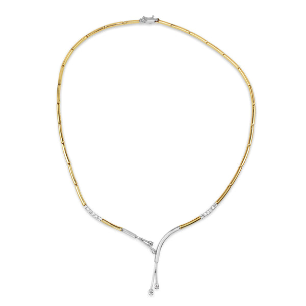 18ct Yellow and White Gold Diamond Collier Necklace