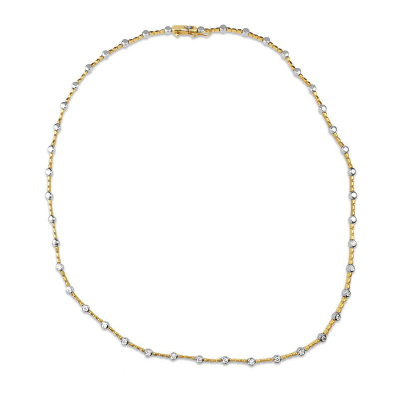 18ct Yellow and White Gold Diamond Necklace