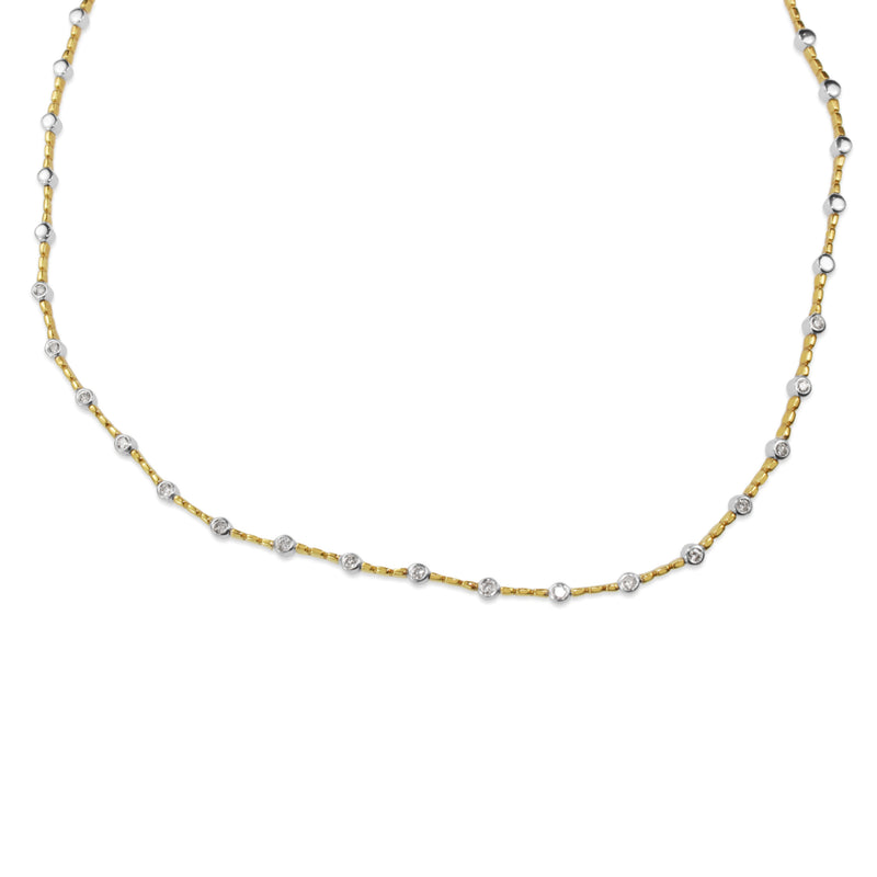 18ct Yellow and White Gold Diamond Necklace