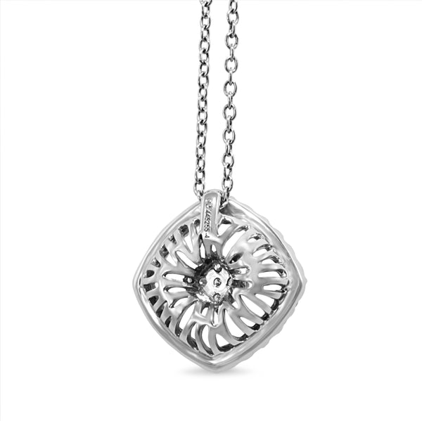 14ct White Gold Filigree Diamond Necklace