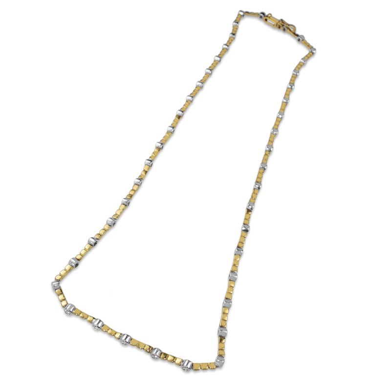 18ct Yellow and White Gold Diamond Necklace