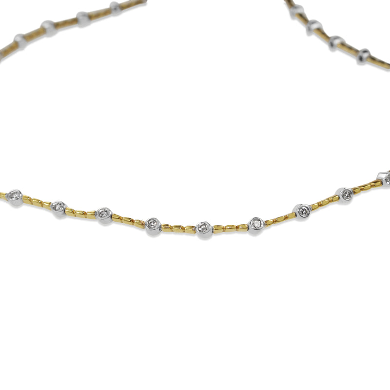 18ct Yellow and White Gold Diamond Necklace