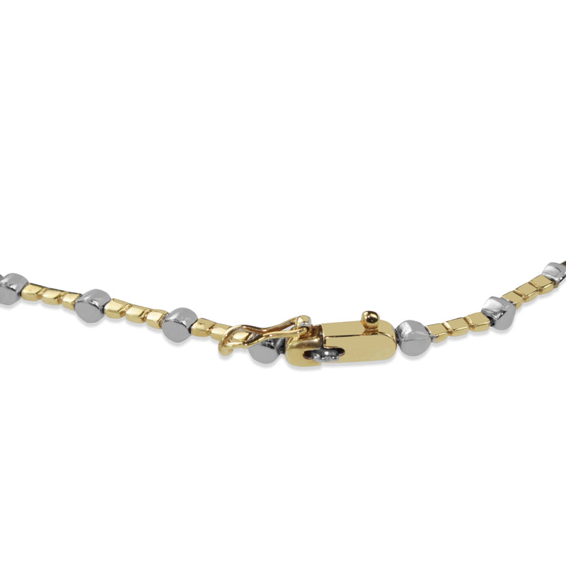 18ct Yellow and White Gold Diamond Necklace