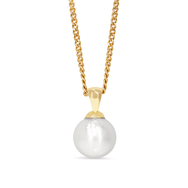 9ct Yellow Gold 13.8mm Fresh Water Pearl Necklace