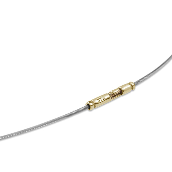 9ct White Gold Fine Wire Omega Necklace
