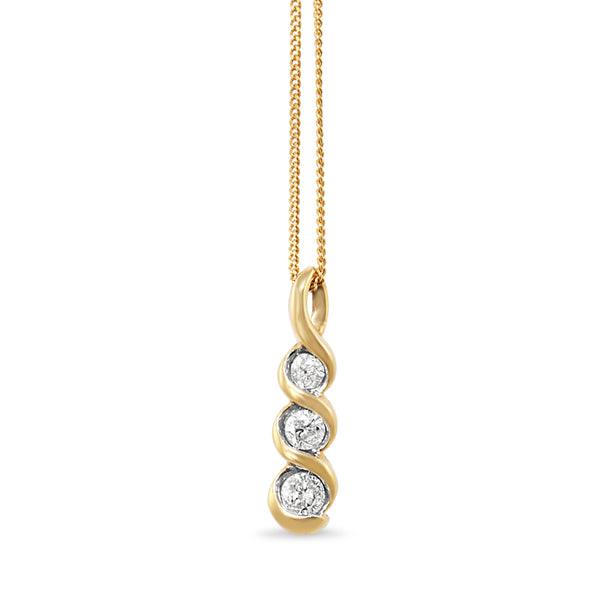 14ct Yellow Gold Diamond Twist Necklace