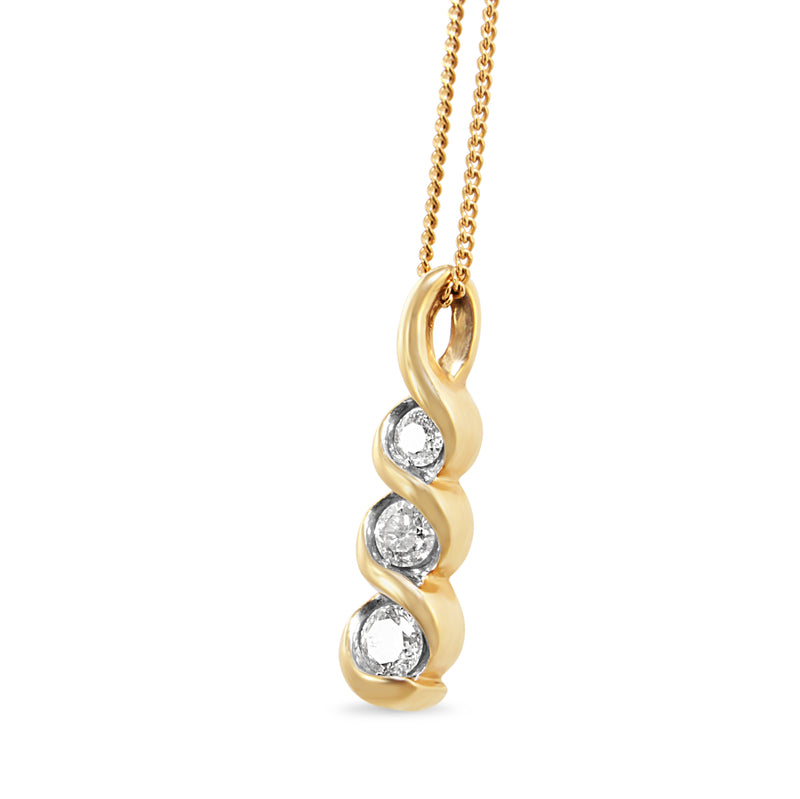 14ct Yellow Gold Diamond Twist Necklace