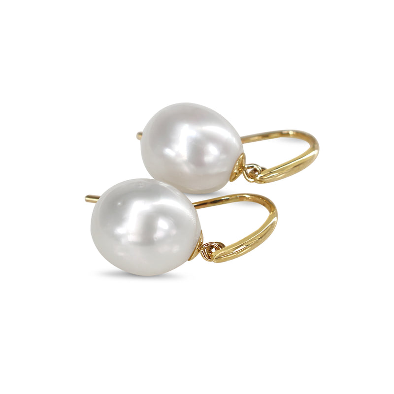 9ct Yellow Gold 11mm South Sea Pearl Earrings