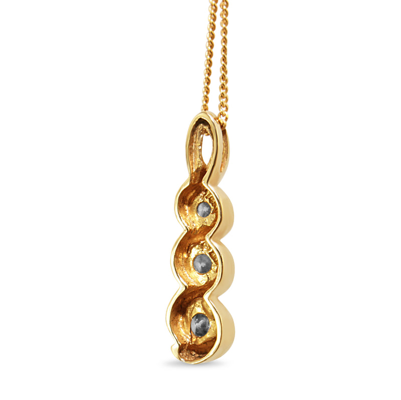 14ct Yellow Gold Diamond Twist Necklace