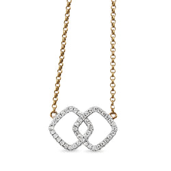 9ct Yellow and White Gold Diamond Infinity Necklace