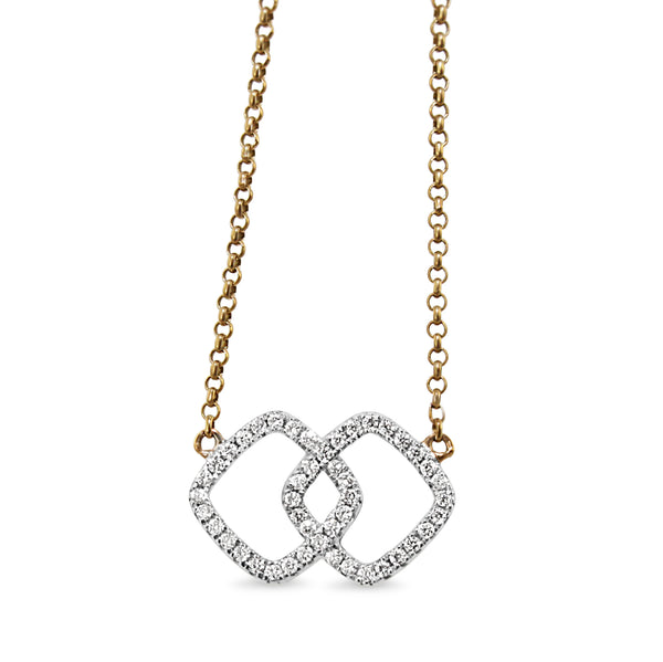 9ct Yellow and White Gold Diamond Infinity Necklace