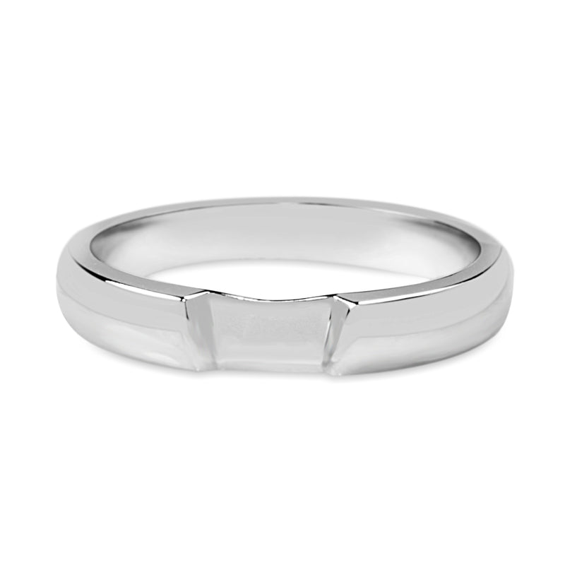 18ct White Gold Fitted Cut Out Band Ring