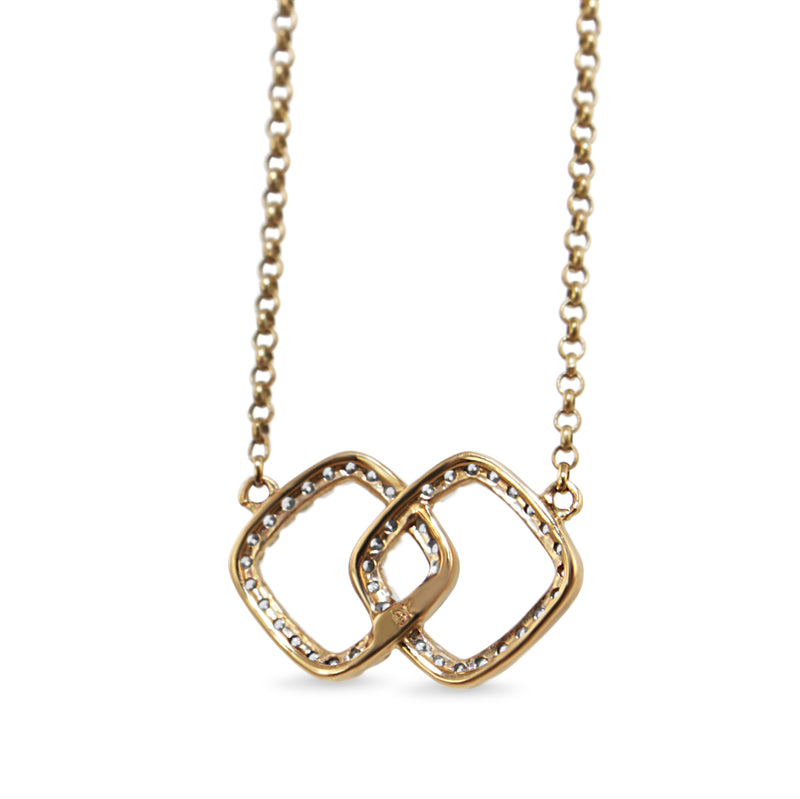 9ct Yellow and White Gold Diamond Infinity Necklace