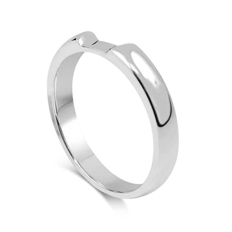 18ct White Gold Fitted Cut Out Band Ring