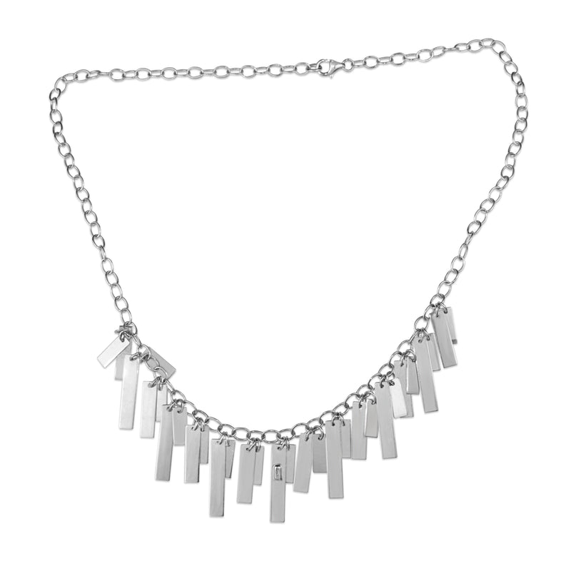 18ct White Gold Drop Fringe Necklace