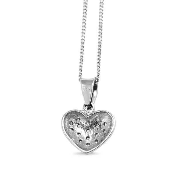 18ct White Gold Diamond Heart Pendant