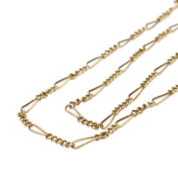 18ct Yellow Gold Fancy Curb Link Chain Necklace