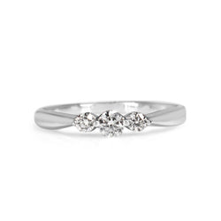 10ct White Gold Fine 3 Stone Diamond Ring